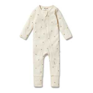 0 3 Months: Wilson & Frenchy - Organic Zipsuit with Feet - Bee Mine