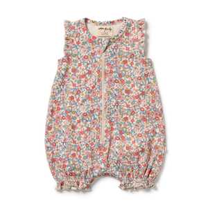 Wilson & Frenchy - Organic Ruffle Zipsuit - Summer Bloom