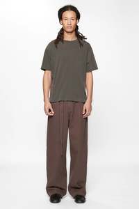 PLEATED WORK PANT - DARK GREY