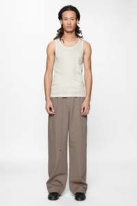 PLEATED WORK PANT - GRAVEL