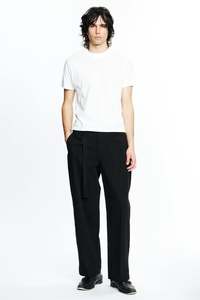 Bottoms: PLEATED WORK PANT - BLACK
