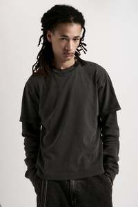 TIDE DOUBLE T-SHIRT - CHARCOAL