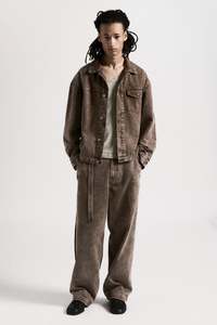 Outerwear: TRUCKER JACKET - BROWN