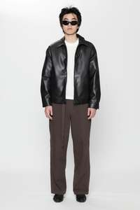 VEGAN LEATHER JACKET - JET BLACK