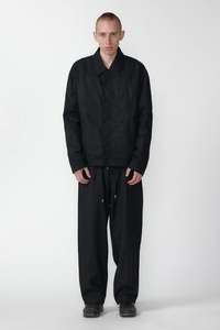 Outerwear: WAXED COACH JACKET - BLACK