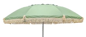 Beach Umbrellas: Hollie & Harrie Retro SAGE Classic Fringe Beach Umbrella