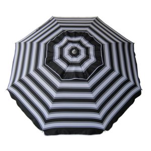Beach Umbrellas: Daytripper Beach Umbrella 210cm - Black & White