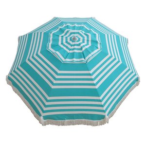 Beach Umbrellas: Hollie & Harrie 210cm Fringe Beach Umbrella - Iridescent Stripe
