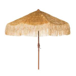 Hula Umbrellas Raffia Thatch: Hula 275cm MARKET Umbrella with crank lift - Raffia Thatch
