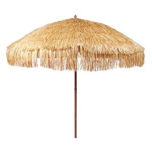 Hula Umbrellas Raffia Thatch: Island Paradise Raffia Thatch Umbrella - 240cm wide, UPF 50+, Perfect for Outdoor Dining or Poolside