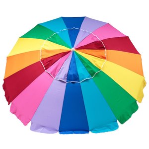 Rainbow 240cm Beach Umbrella - UV Protected and Stylish