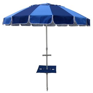 Carnivale Large Canopy: Carnivale Beach Umbrella + Sunraker Table Combo - Royal/Navy