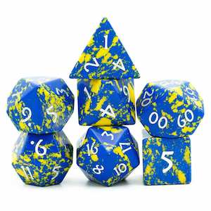 Jackson Pollock - Textured Turquoise Gemstone Dice Set & Dice Case