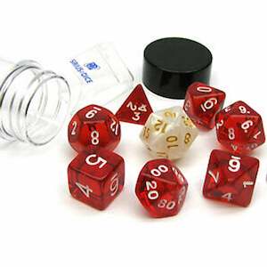 8 Piece Dice Sets: Sirius Dice Translucent Red 8 Piece Polyhedral Dice Set