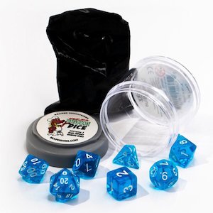 Lucky Dice Clear Blue Pizza Dungeon Dice by Reaper Miniatures - 7 Piece Polyhedr&hellip;