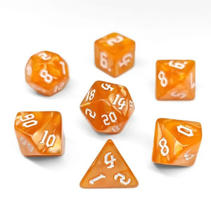 Acrylic Dice: Hephaistos - 7 Piece Polyhedral Dice Set + Dice Bag