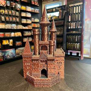 Dice Towers: 3D Printed Dice Tower - Paladin Castle (Pink/Teal)