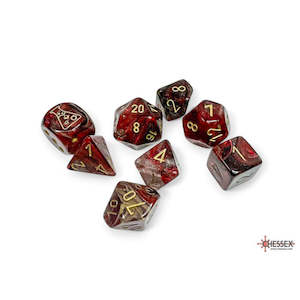 Chessex Dice: Chessex Lab Dice - Borealis Cosmos/Gold  8 Piece Polyhedral Dice Set (CHX 30064)