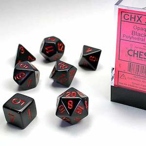 Chessex Opaque Black/Red 7 Piece Polyhedral Dice Set (CHX 25418)