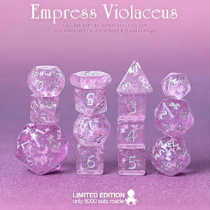 Limited Edition Empress Violaceus 14pc Dice Set by Kraken Dice