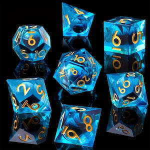 Handcrafted Dice: Dragon's Gaze - Sharpedge Dice Set and Dice Case