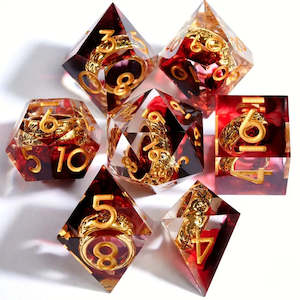 Handcrafted Dice: Return to Mordor - Handcrafted Sharp Edge Dice Set & Dice Case