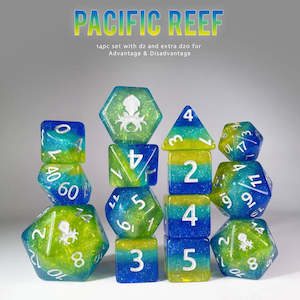 Resin Dice: Pacific Reef - 14pc Dice Set by Kraken Dice