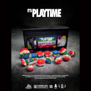 'It's Playtime' - 14pc Horror Themed Dice Set by Kraken Dice