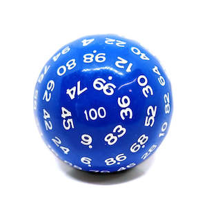 Individual Dice: D100 (One Hundred Sided Dice) - Blue/White