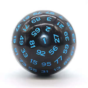 Individual Dice: D100 (One Hundred Sided Dice) - Black/Blue