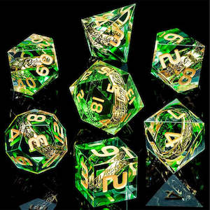 The Shire - Handcrafted Sharp Edge Dice Set & Dice Case