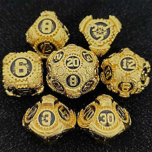 Metal Dice: Artificers Mantle - 7 Piece Metal Polyhedral Dice Set & Dice Case