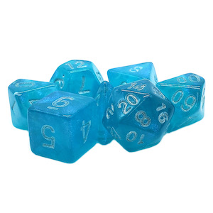 Crystal Ball - 7 Piece Polyhedral Dice Set + Dice Bag