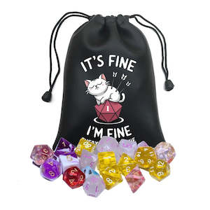 Dice Accessories Dice Bags Cases Trays And Towers: 'It's Fine I'm Fine Everything Is Fine' - Dice Bag