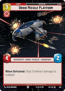 Star Wars Unlimited Tcg Singles: Droid Missile Platform (424) (Hyperspace) (424) [Jump to Lightspeed]