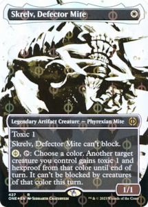 Phyrexia All Will Be One: Skrelv, Defector Mite (Borderless Ichor Step-and-Compleat Foil) [Phyrexia: All Will Be One]