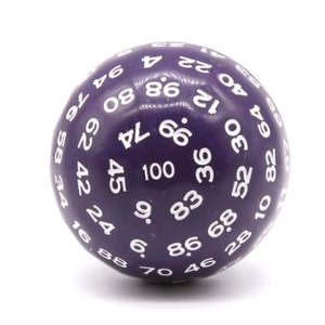 Individual Dice: D100 (One Hundred Sided Dice) - Purple/White