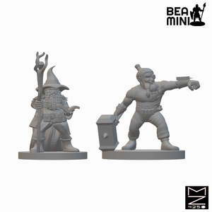 Beamini Rpg Miniatures: Dwarf Artificer and Wizard | BeaMini Unpainted RPG Miniatures