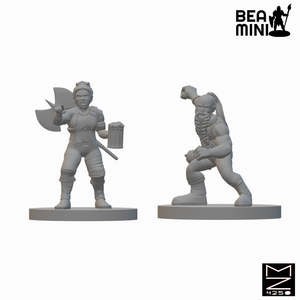 Dwarf Tavern Brawlers | BeaMini Unpainted RPG Miniatures