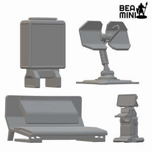 Beamini Rpg Miniatures: SCI-FI City Scatter 2 | BeaMini Unpainted RPG Miniatures