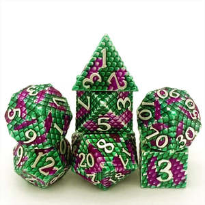 Viper Scales 7 Piece Metal Polyhedral Dice Set & Dice Case
