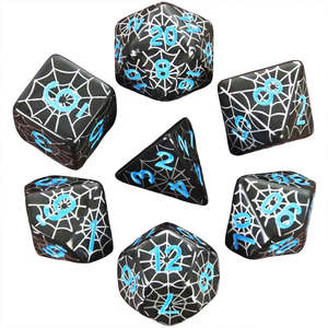Arachne's Web - 7 Piece Polyhedral Dice Set + Dice Bag