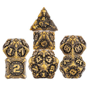 Dwarven Generator - 7 Piece Metal Polyhedral Dice Set & Dice Case