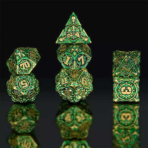 Eldritch Generator - 7 Piece Metal Polyhedral Dice Set & Dice Case