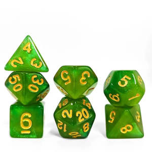 Dice: Envy of All - 7 Piece Polyhedral Dice Set + Dice Bag
