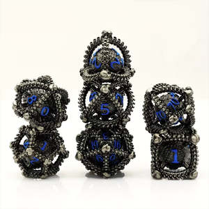 Arcane Drake Egg 7 Piece Metal Polyhedral Dice Set & Dice Case