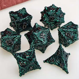 Underworld's Well - 7 Piece Metal Polyhedral Dice Set & Dice Case