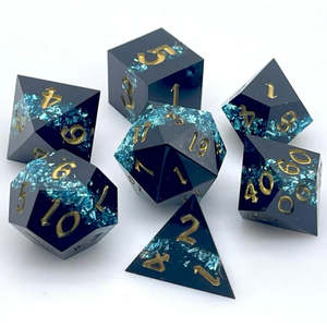 Handcrafted Dice: Tectonic Plate - Handcrafted Sharp Edge Dice Set & Dice Case