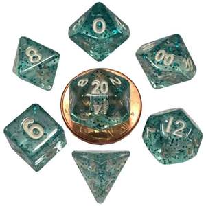 Tiny Dice: Ethereal Light Blue Mini Polyhedral Dice Set
