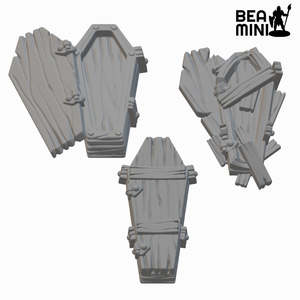 Beamini Rpg Miniatures: Coffins | BeaMini Unpainted RPG Miniatures